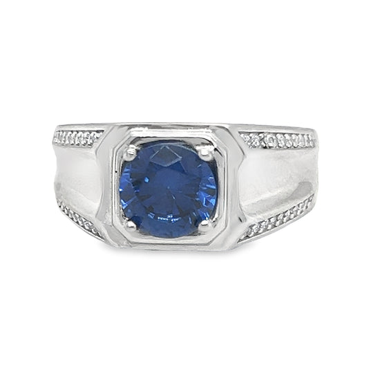 R297 Anillo CZ Azul DC