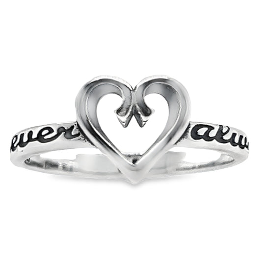 R838 Forever And Always Heart Ring