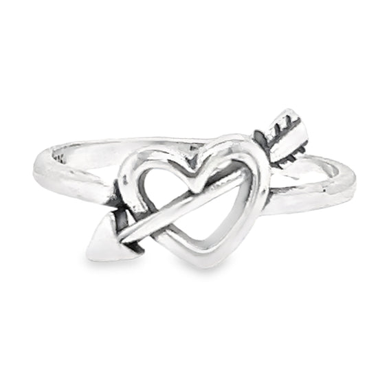 R841 Heart With Arrow Ring