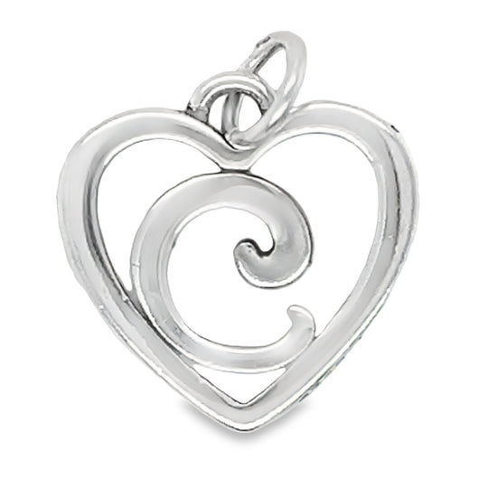 D752 Letter C Inside Heart Pendant