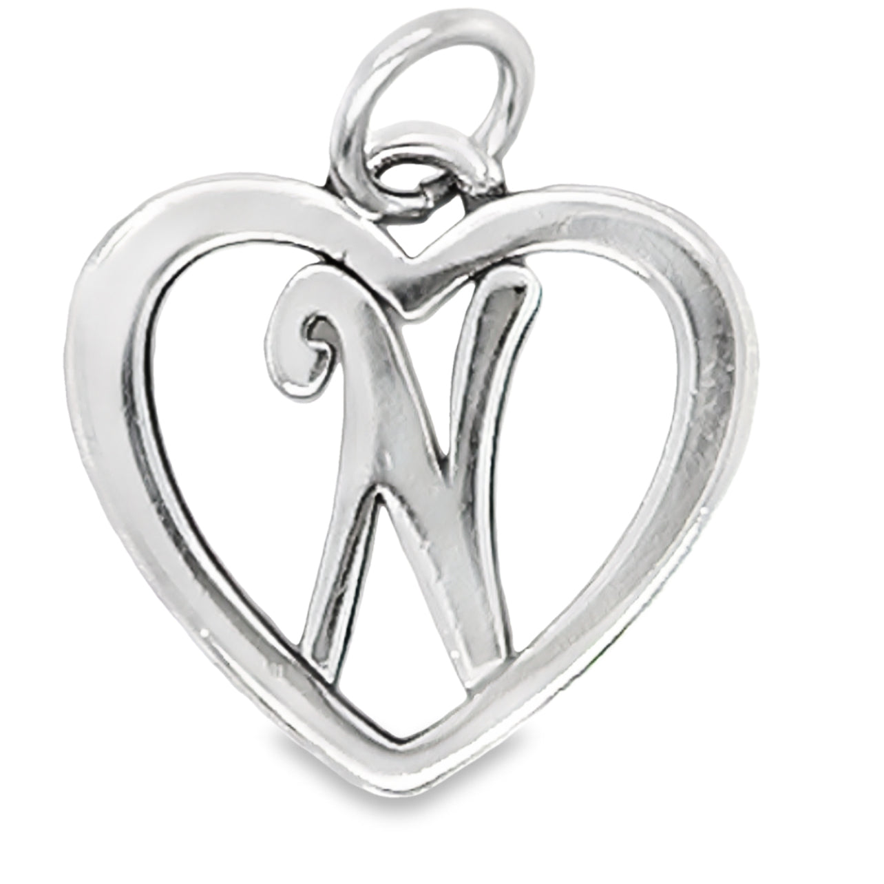 D742 Letter N Heart Pendant