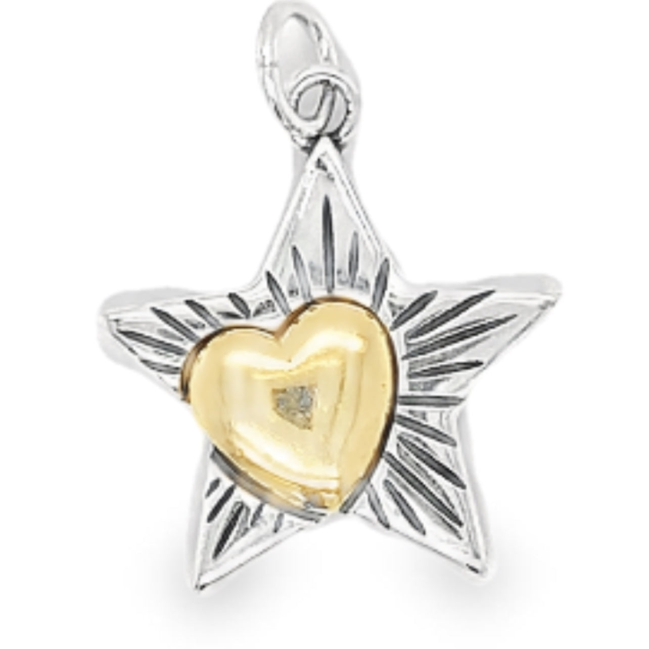 D1731 Colgante Estrella Con Corazón Dorado