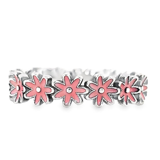 R869 Pink Flowers Ring