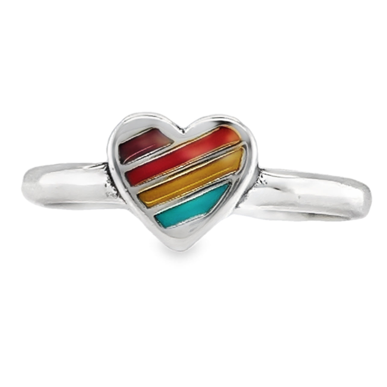 R865 Anillo Corazón Colorido Multicolor