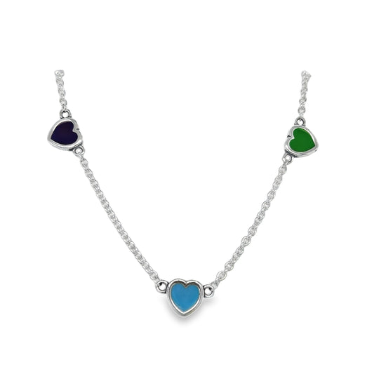 CA284 Colorful Hearts Necklace