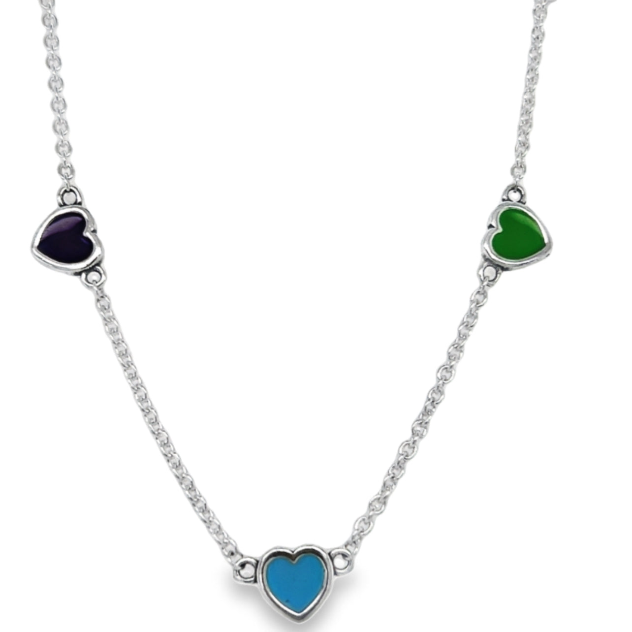 CA284 Colorful Hearts Necklace