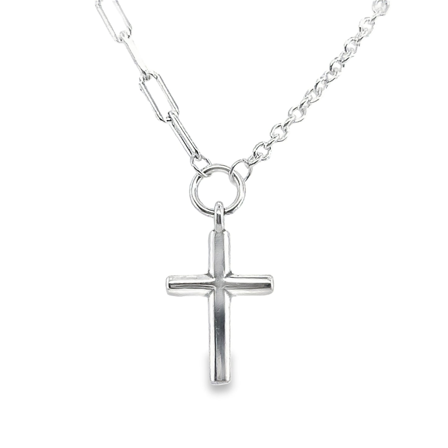 CA296 Cross Paperclip Necklace