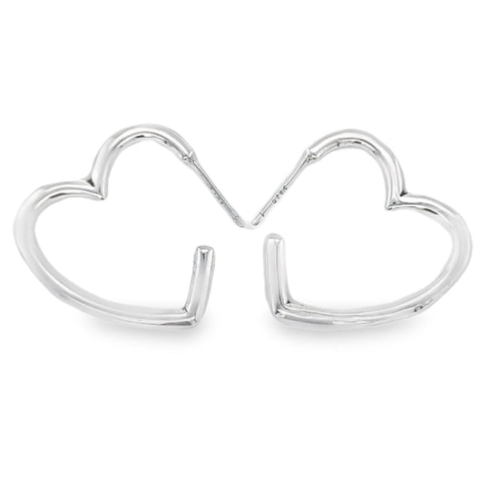 P531 Medium Heart Hoop Earrings