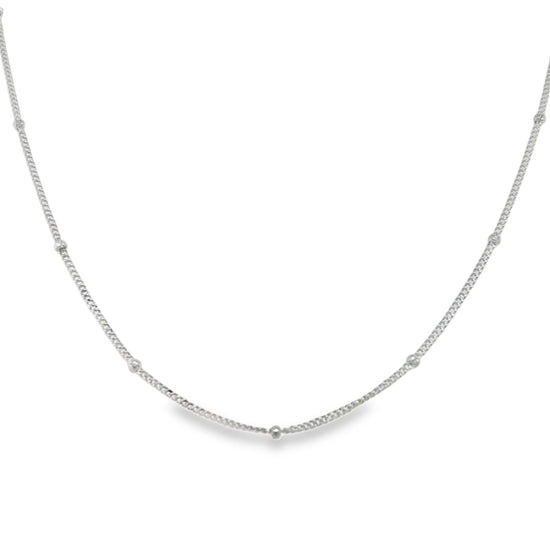 CA204 Bead Curb Chain Necklace 1.5mm