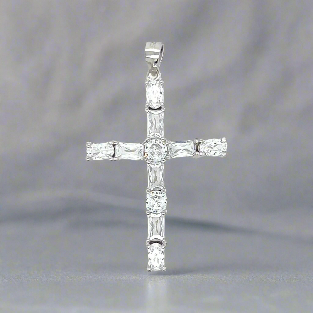 D1096 Cross CZ Pendant mi