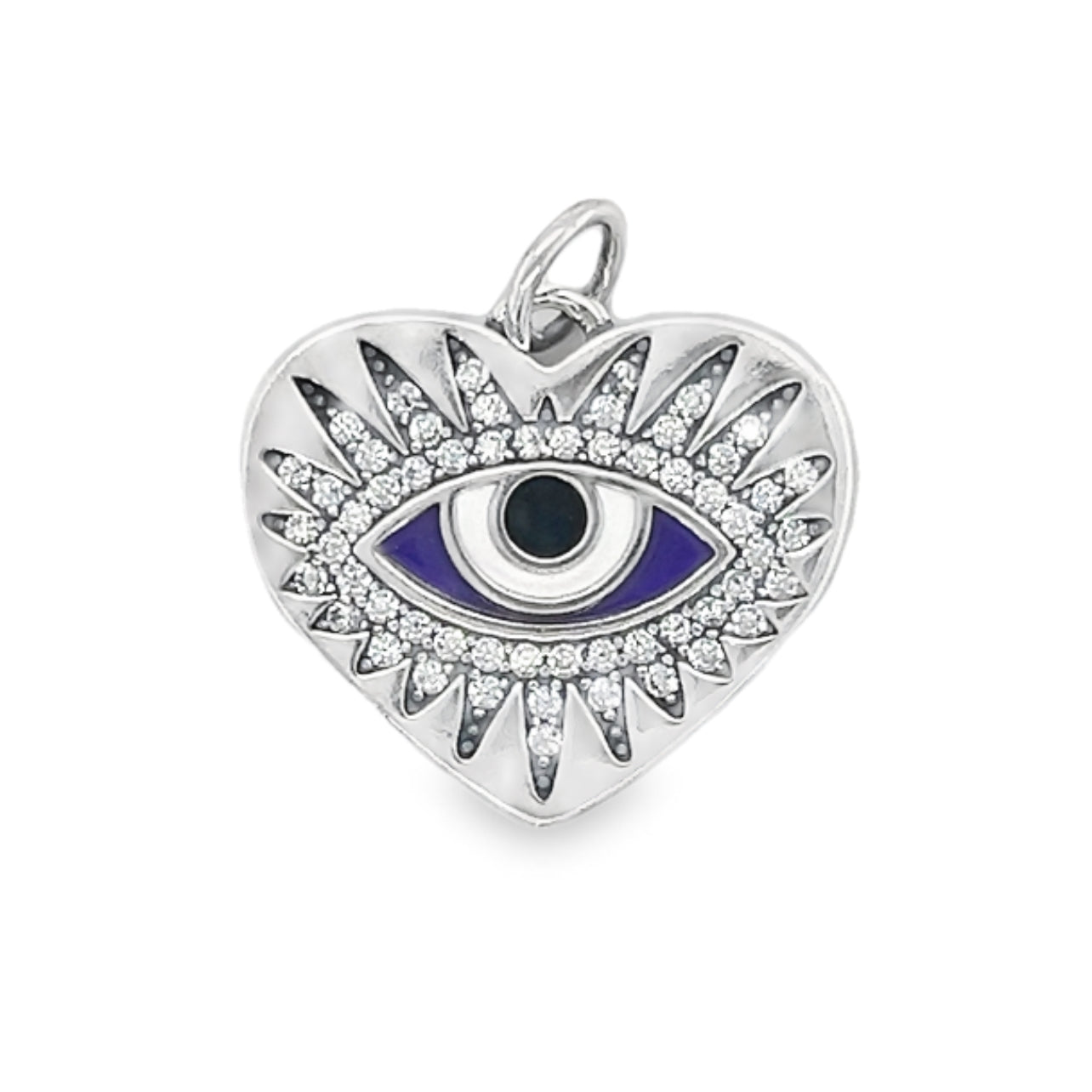 D1200 Blue Navy Heart Eye Pendant