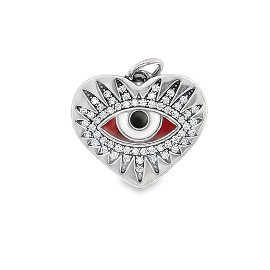 D1198 Colgante de ojo de corazón rojo