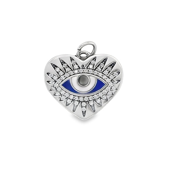 D1201 Colgante de ojo de corazón azul