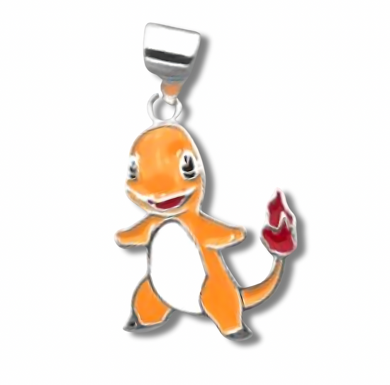 D1759 Orange Lizard Pendant