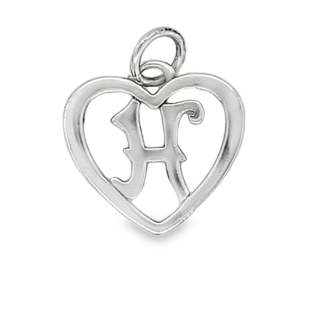 D745 Letter H Heart Pendant