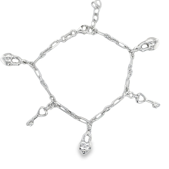 M404 Pulsera Corazón Y Llave