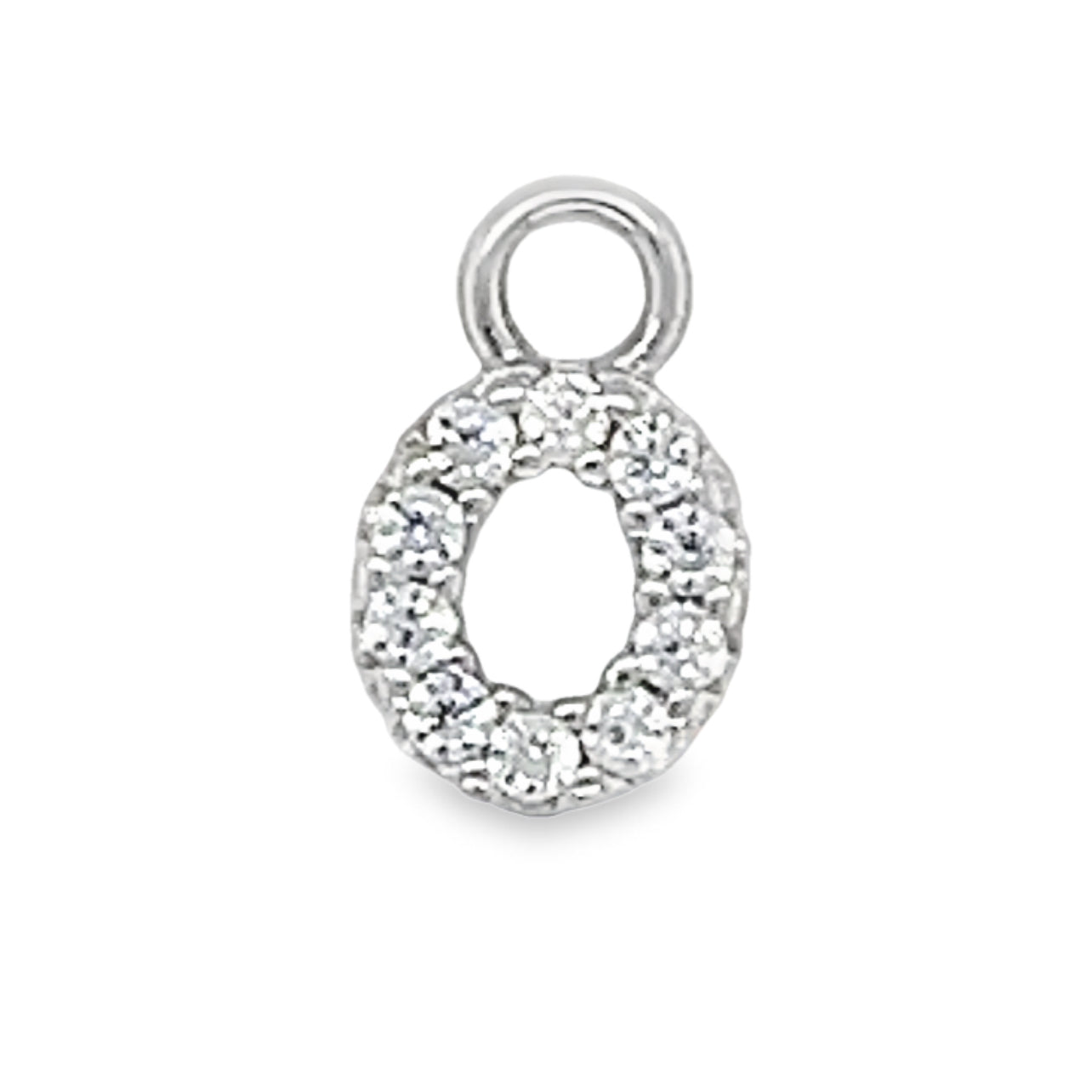 D786 Letter O CZ Pave Pendant