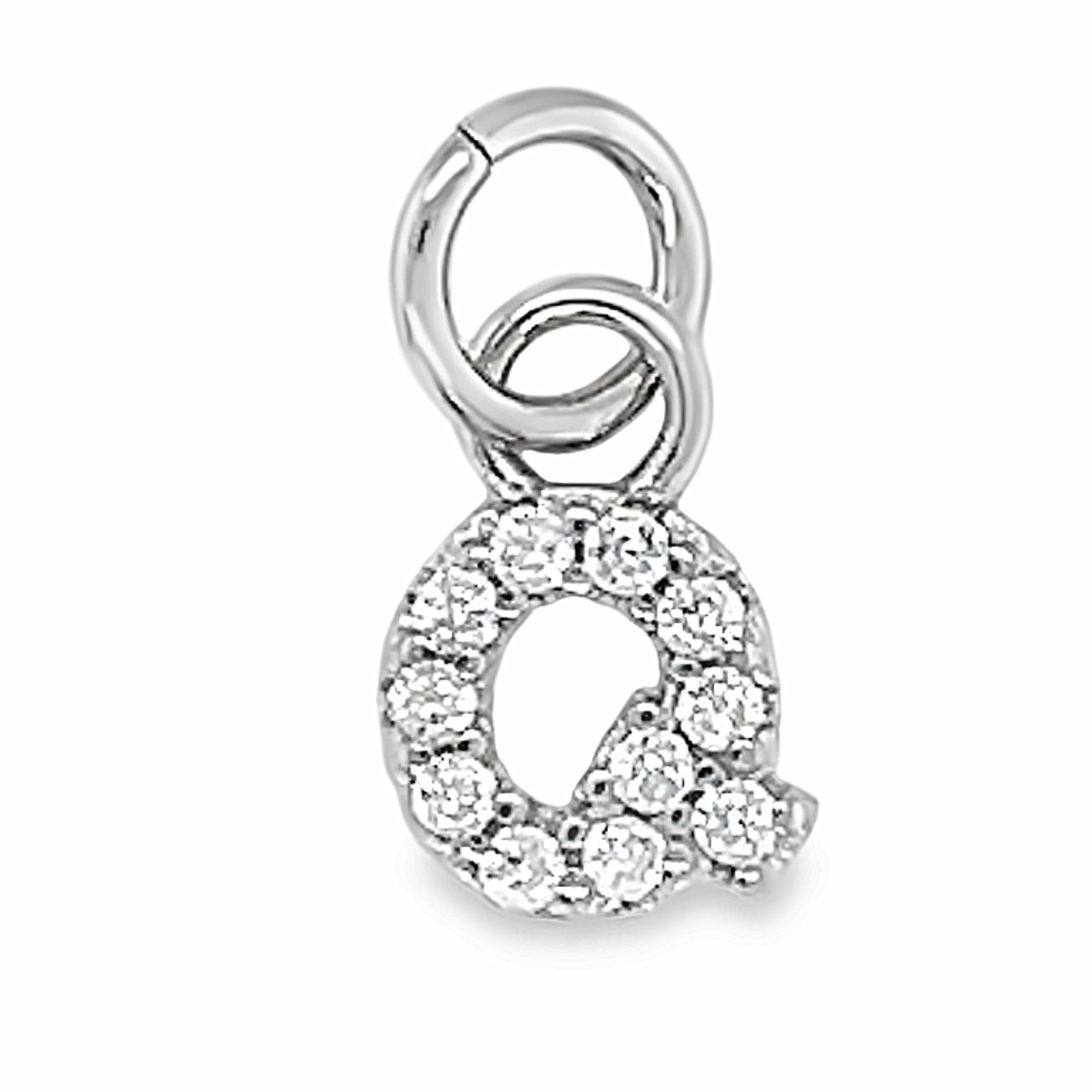 D783 Letter Q CZ Pave Pendant