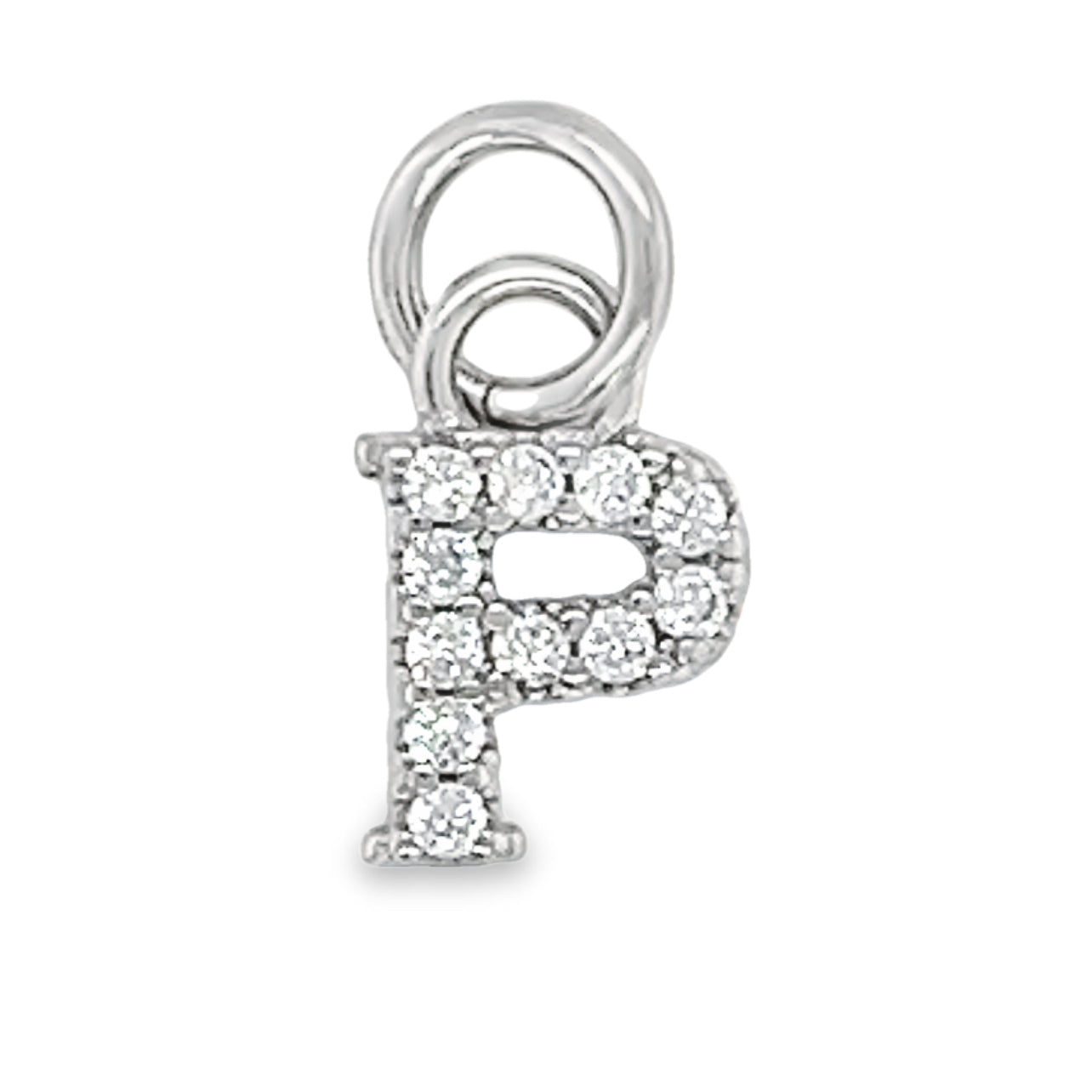 D787 Letter P CZ Pave Pendant