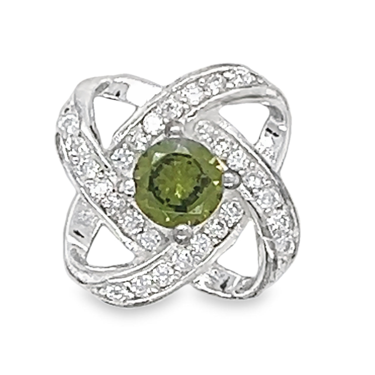 D422 Colgante con pavé de circonitas verdes lima