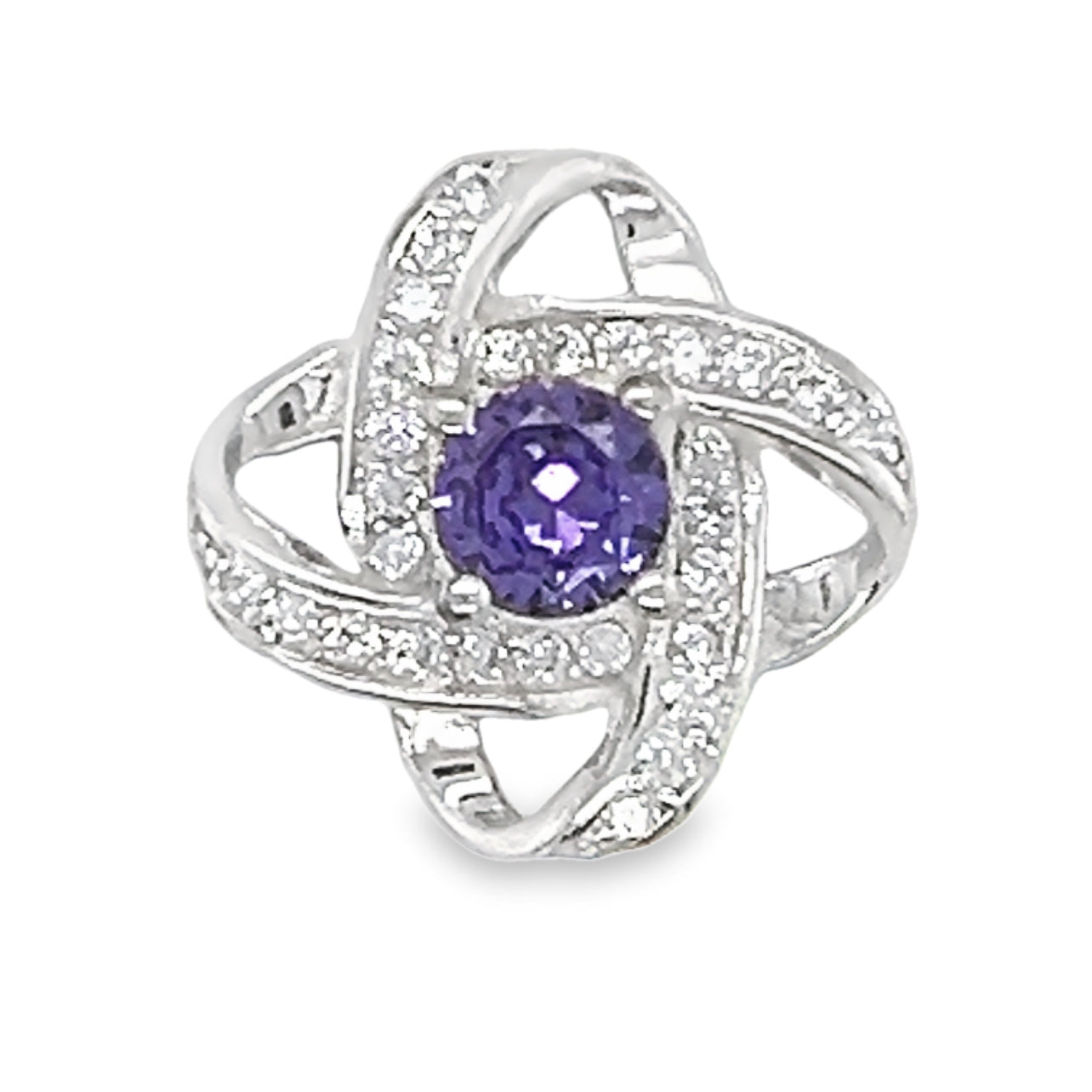 D430 Colgante con pavé de circonitas cúbicas moradas