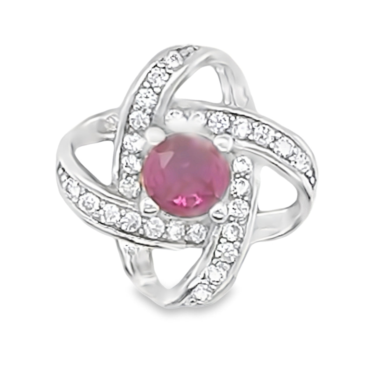 D426 Colgante Loop CZ pavé fucsia