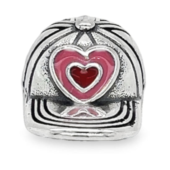 D1732 Pink And Red Heart Hat Pendant