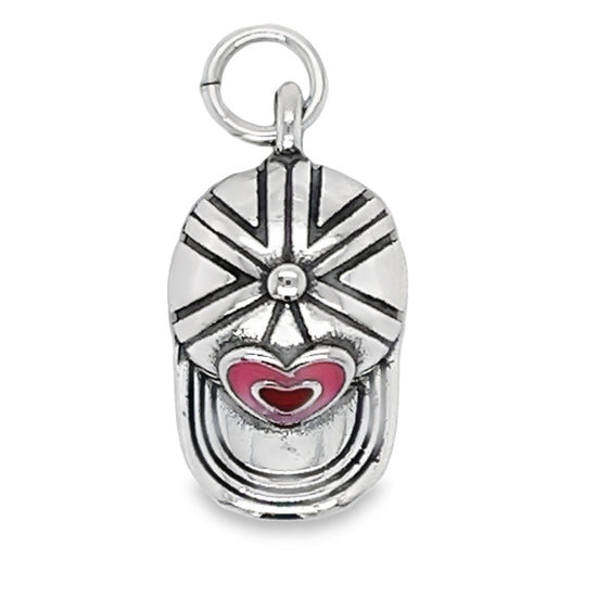 D1732 Pink And Red Heart Hat Pendant