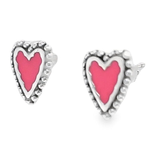 A526 Pink Heart Errings