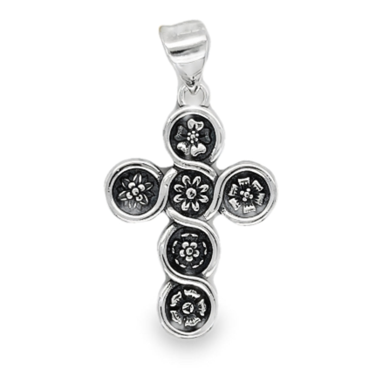 D1791  Flower Cross Pendant