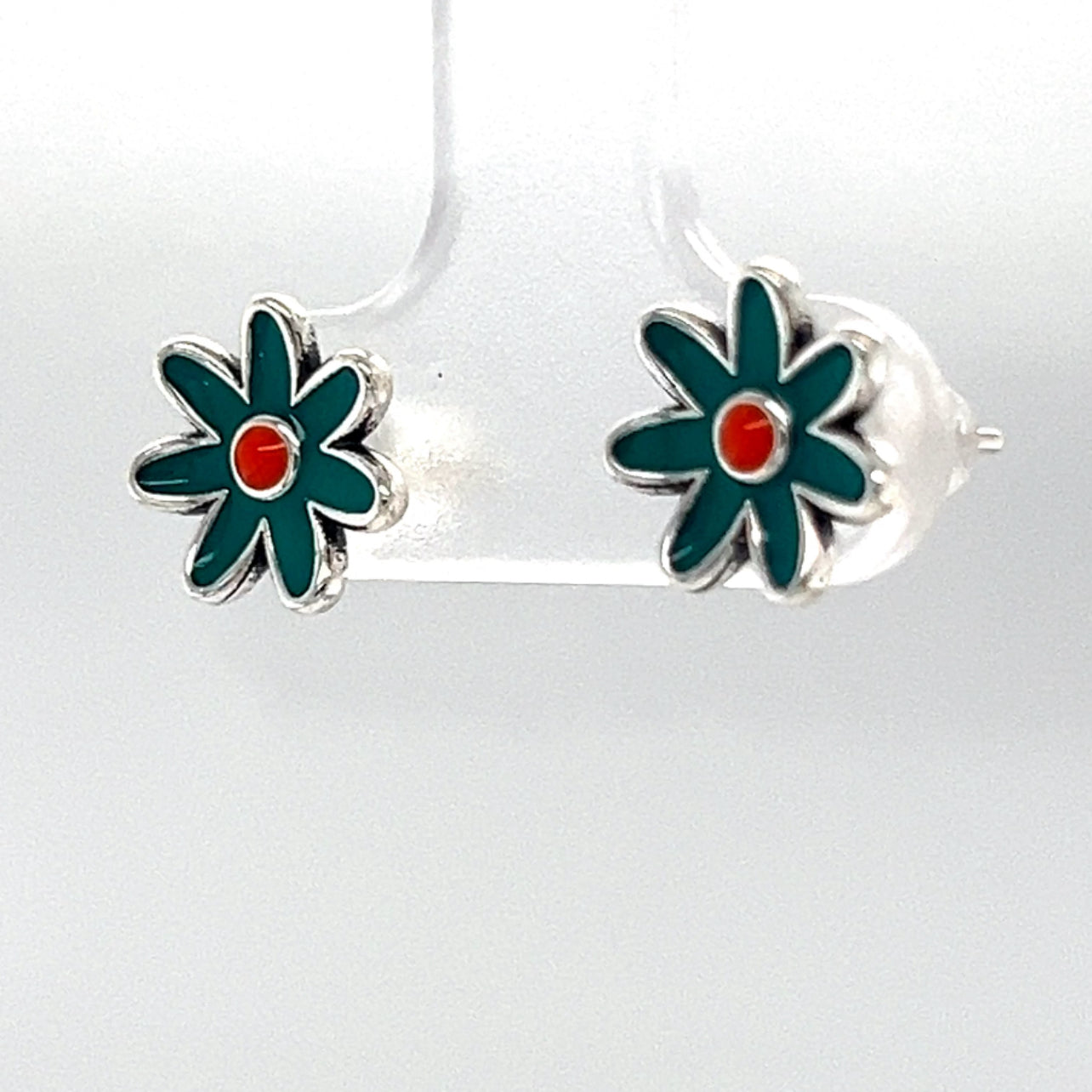 A823 Pendientes Mini Flor Turquesa