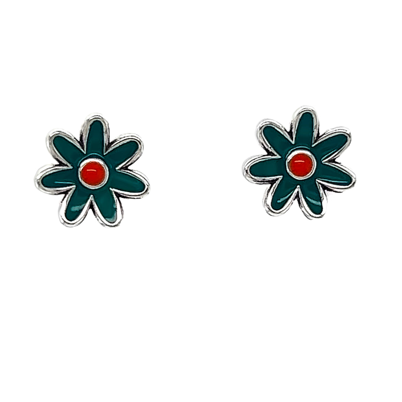 A823 Mini Flower Turquoise Post Earrings