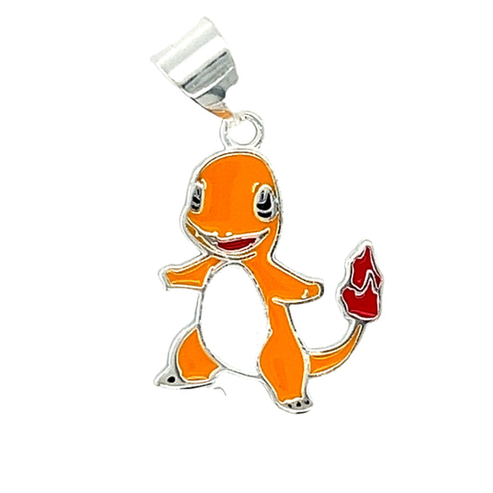 D1759 Orange Lizard Pendant