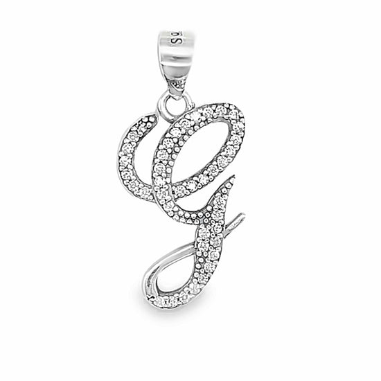 D776 Letter G CZ Pave Pendant