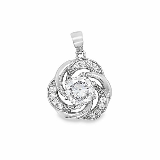 D687 Rose CZ Pave Pendant