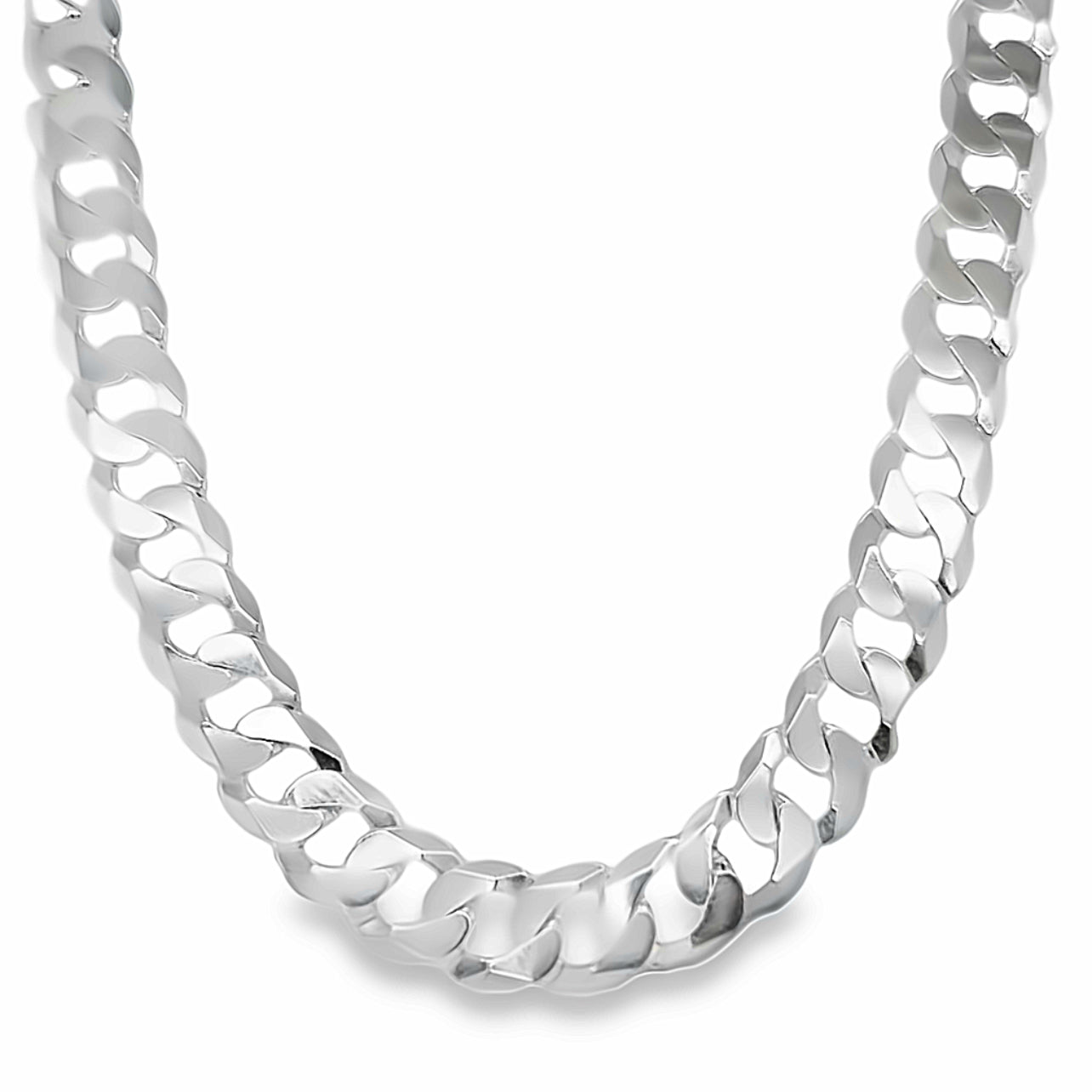 CA321 Flat Cuban Curb Chain Necklace L250 9.5mm