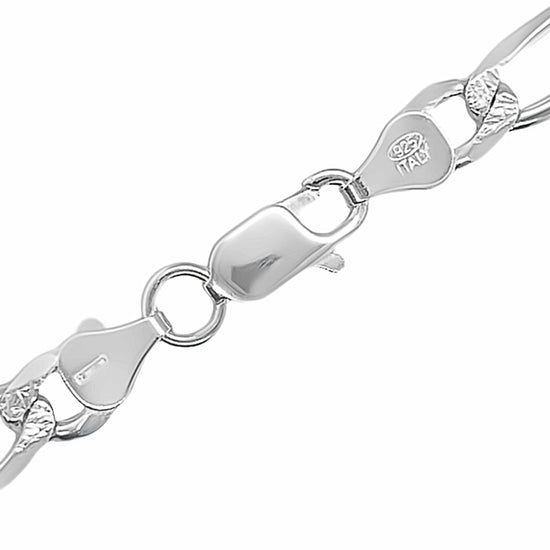 CA471 Cadena o pulsera Figaro de corte diamante M480 L180 7 mm