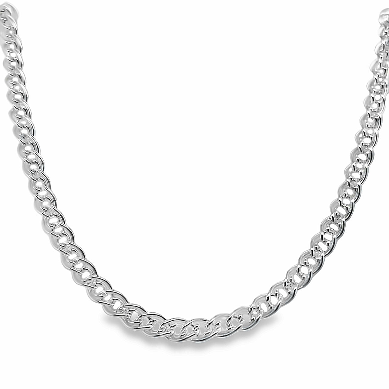 CA322 Double Link Curb Chain Necklace 4.5mm