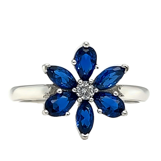 R879 Blue Flower Ring