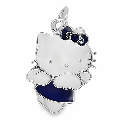 D1841 Blue Angel Kitty Pendant