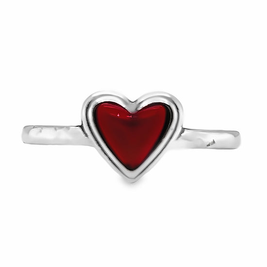 R875 Anillo Corazón Rojo