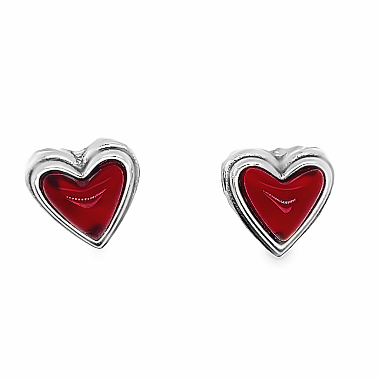 A838 Red Heart Post Earring