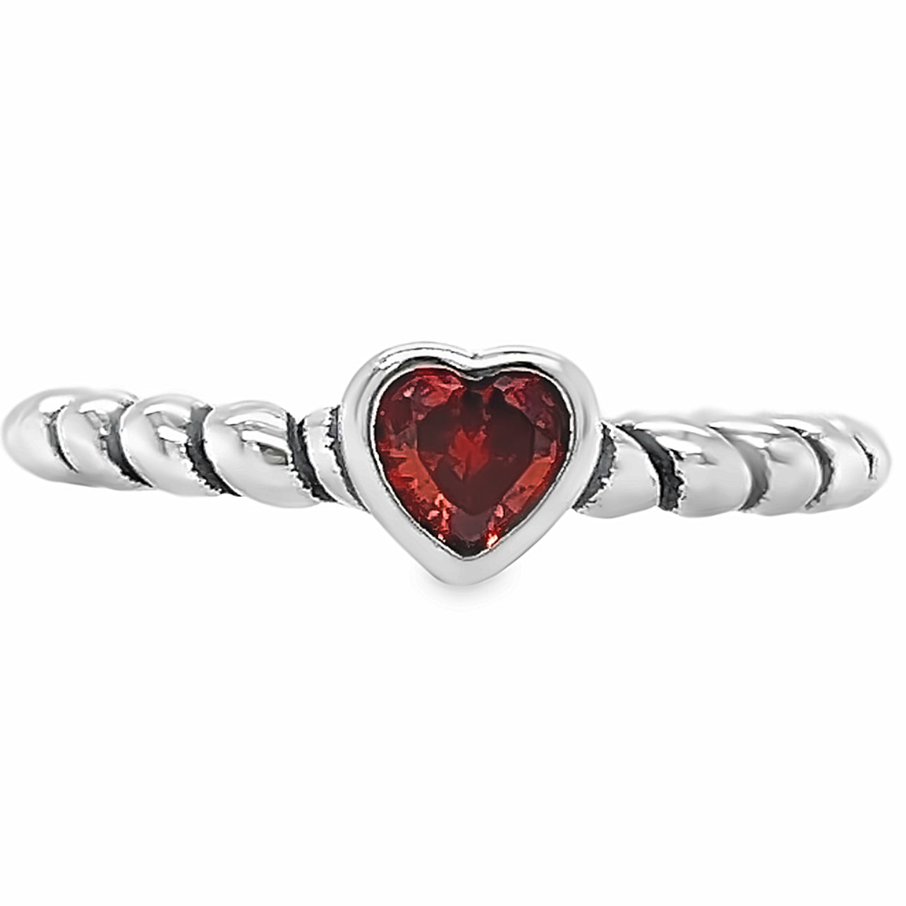 R883 Anillo Corazón Estilo Cuerda Roja