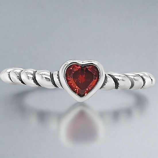 R883 Anillo Corazón Estilo Cuerda Roja