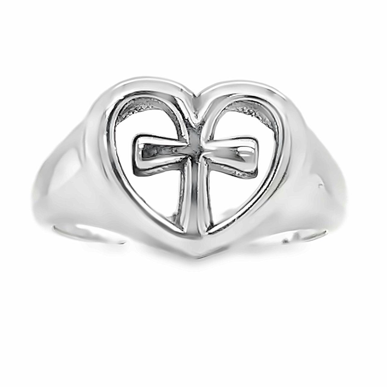 R896 Anillo Cruz Corazón