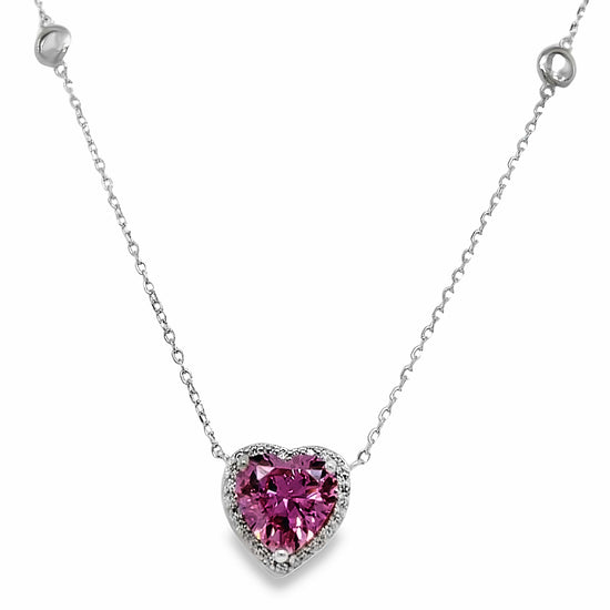 CA332 Collar Gran Corazón Rosa