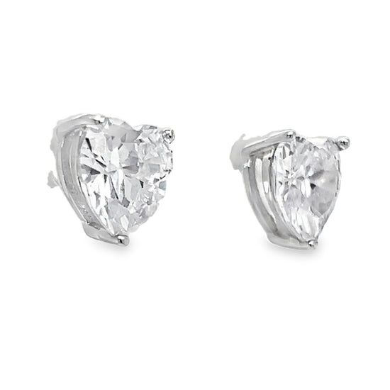 A855 Diamond Heart Post Earrings