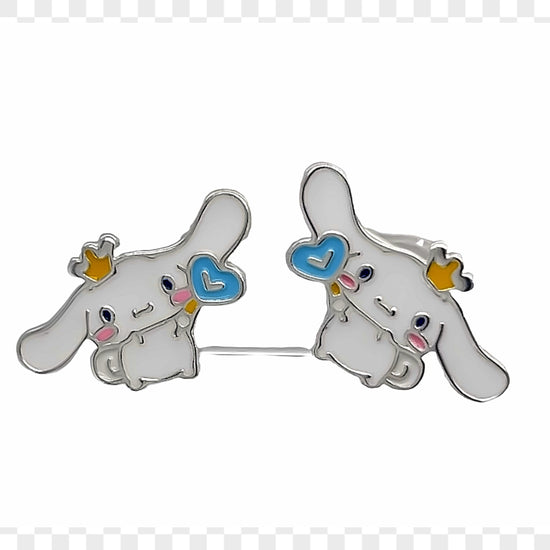 A852 White Bunny Post Earrings