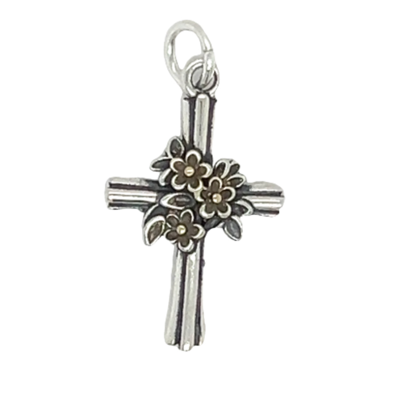 D1718 Cross With Flowers Pendant