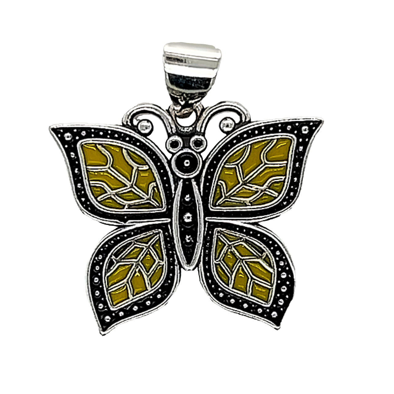 D1944 Yellow Butterfly Pendant